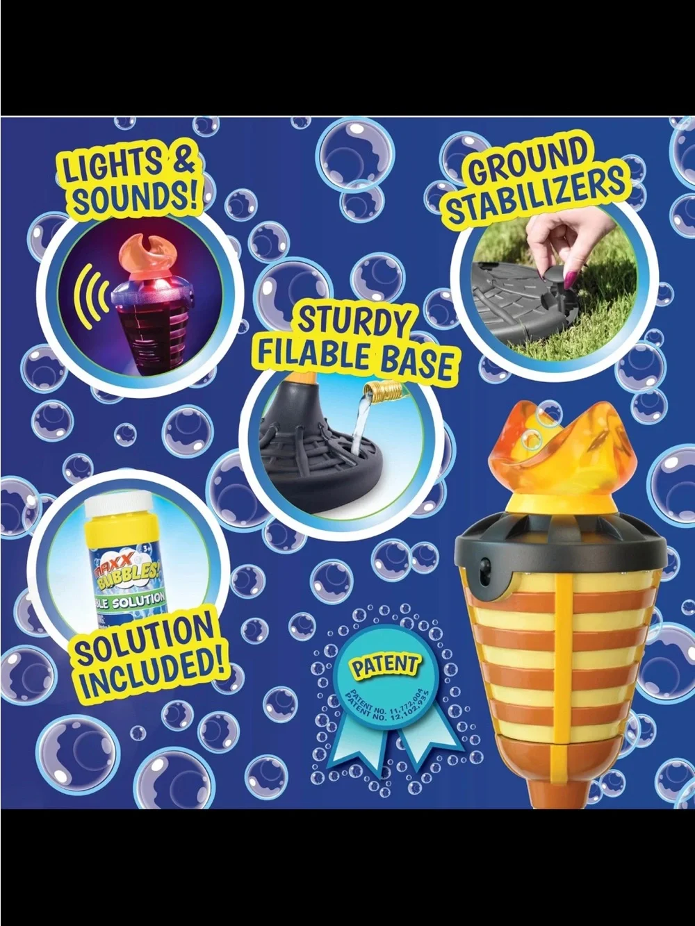 Tiki Torch Bubbler Toy — Brown and Yellow